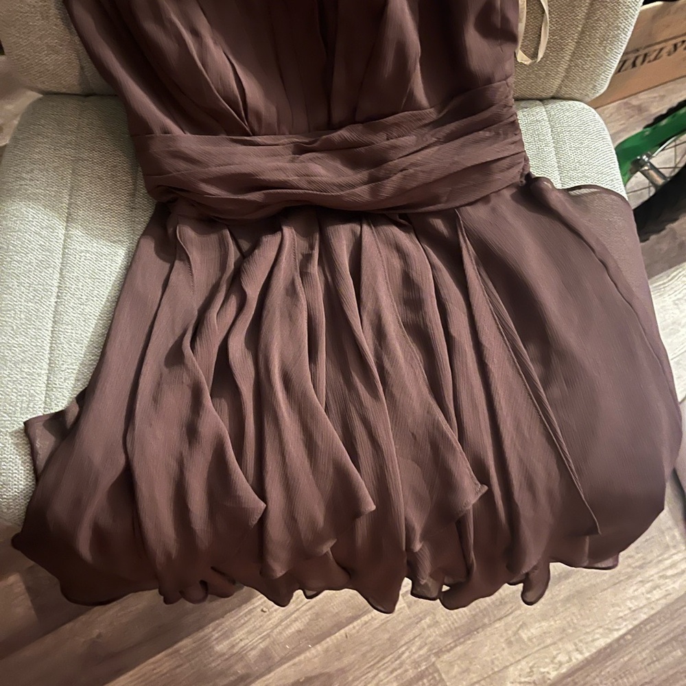 Elegant Brown Chiffon Dress